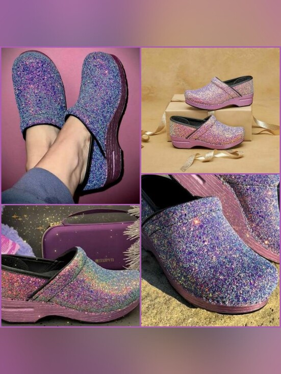 Dansko Shoes - Lilac Dansko Pro Glitter Clog Sparkle Fairycore Festive Boho Cottage Prairie 🌿